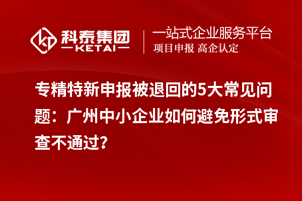 專精特新申報被退回的5大常見問題：廣州中小企業如何避免形式審查不通過？