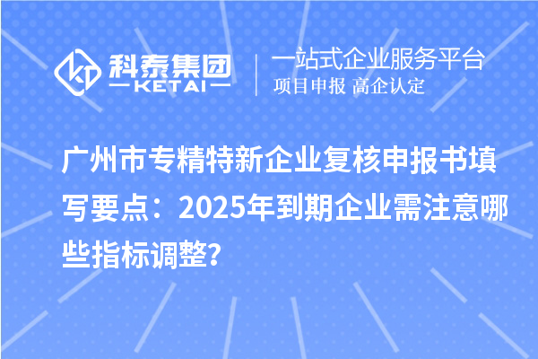 廣州市專精特新企業復核申報書填寫要點：2025年到期企業需注意哪些指標調整？