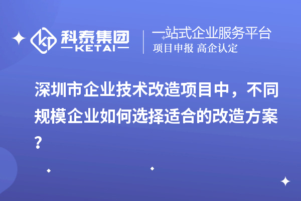 深圳市企業技術改造項目中，不同規模企業如何選擇適合的改造方案？