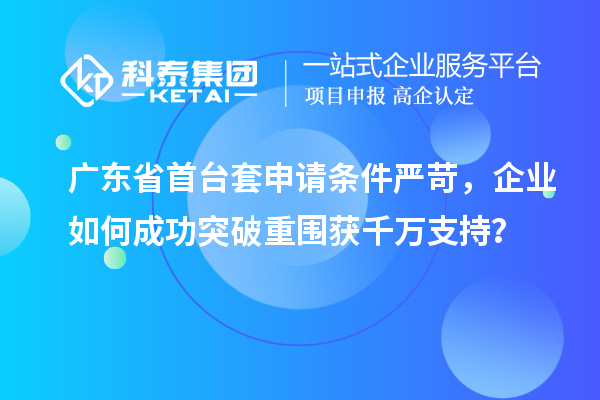 廣東省首臺套申請條件嚴苛，企業如何成功突破重圍獲千萬支持？