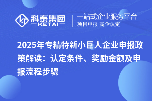 2025年專精特新小巨人企業申報政策解讀：認定條件、獎勵金額及申報流程步驟