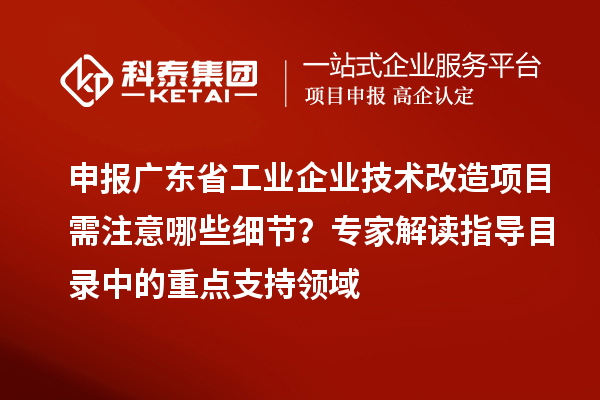 申報廣東省工業企業技術改造項目需注意哪些細節？專家解讀指導目錄中的重點支持領域