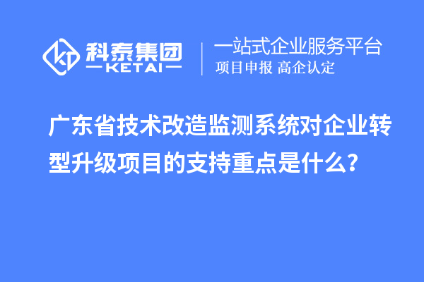 廣東省技術改造監測系統對企業轉型升級項目的支持重點是什么？