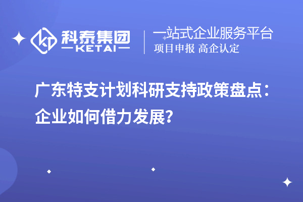 廣東特支計劃科研支持政策盤點：企業如何借力發展？
