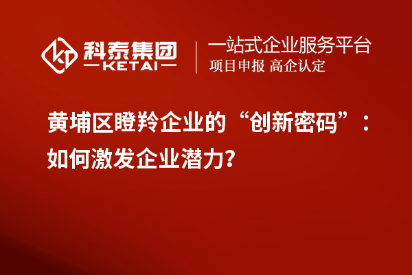 黃埔區瞪羚企業的“創新密碼”：如何激發企業潛力？