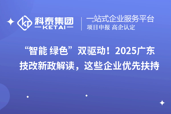 “智能+綠色”雙驅動！2025廣東技改新政解讀，這些企業優先扶持
