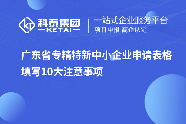 廣東省專精特新中小企業申請表格填寫10大注意事項