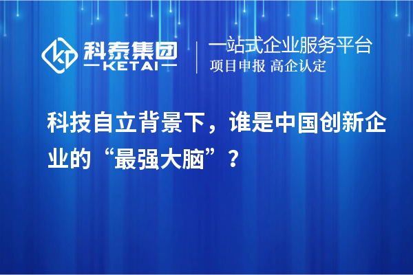 科技自立背景下，誰是中國創新企業的“最強大腦”？