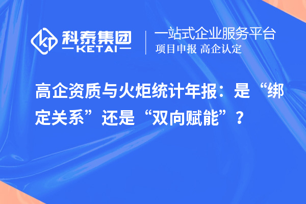 高企資質與火炬統計年報：是“綁定關系”還是“雙向賦能”？
