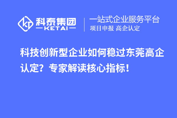 科技創新型企業如何穩過東莞高企認定？專家解讀核心指標！