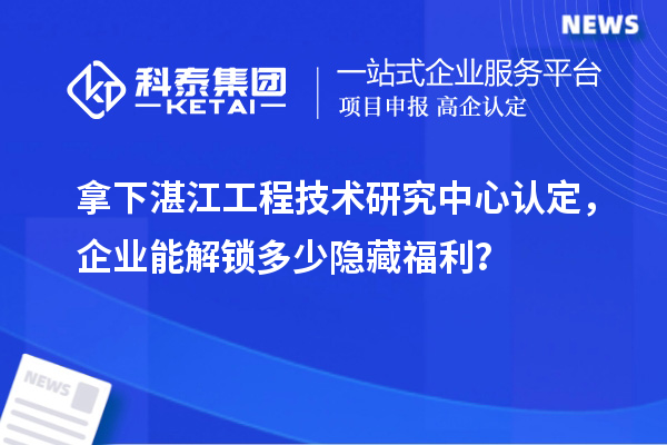 拿下湛江工程技術研究中心認定，企業能解鎖多少隱藏福利？
