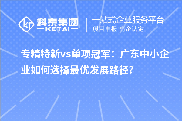 專精特新 vs 單項冠軍：廣東中小企業如何選擇最優發展路徑？