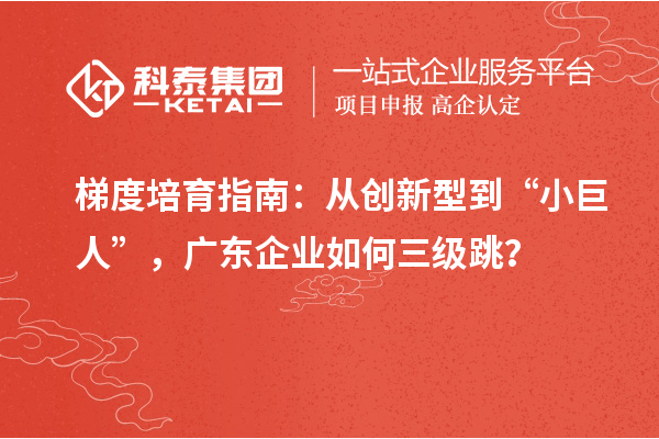 梯度培育指南：從創新型到“小巨人”，廣東企業如何三級跳？