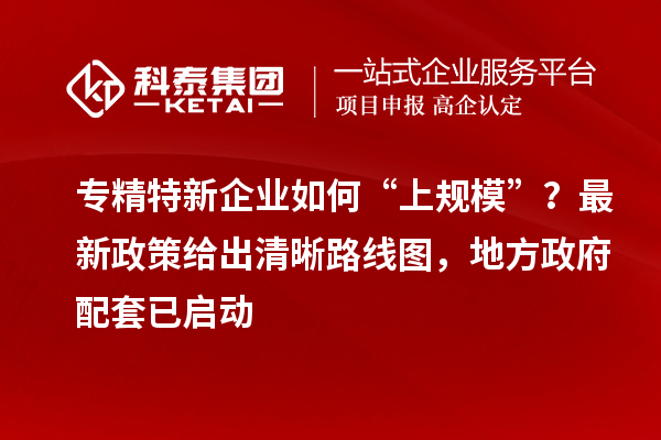 專精特新企業如何“上規?！保孔钚抡呓o出清晰路線圖，地方政府配套已啟動