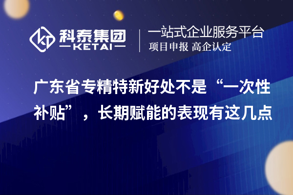 廣東省專精特新小巨人好處不是“一次性補貼”，長期賦能的表現有這幾點
