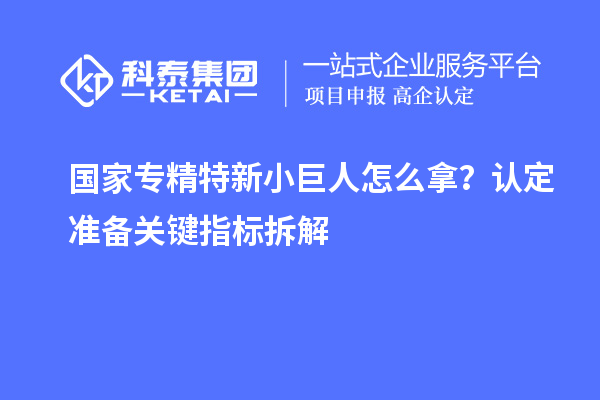 國家專精特新小巨人怎么拿？認定準備關鍵指標拆解
