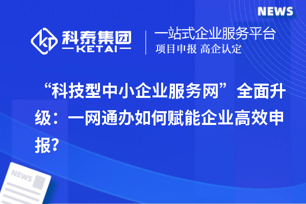 “科技型中小企業服務網”全面升級：一網通辦如何賦能企業高效申報？