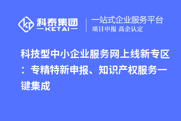 科技型中小企業服務網上線新專區：專精特新申報、知識產權服務一鍵集成
