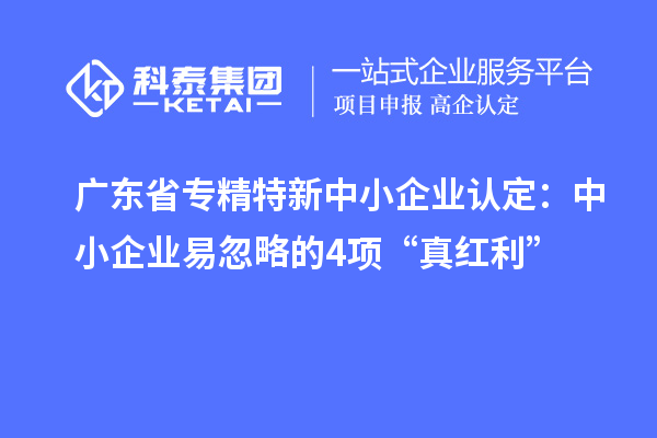 廣東省專精特新中小企業認定:中小企業易忽略的4項“真紅利”